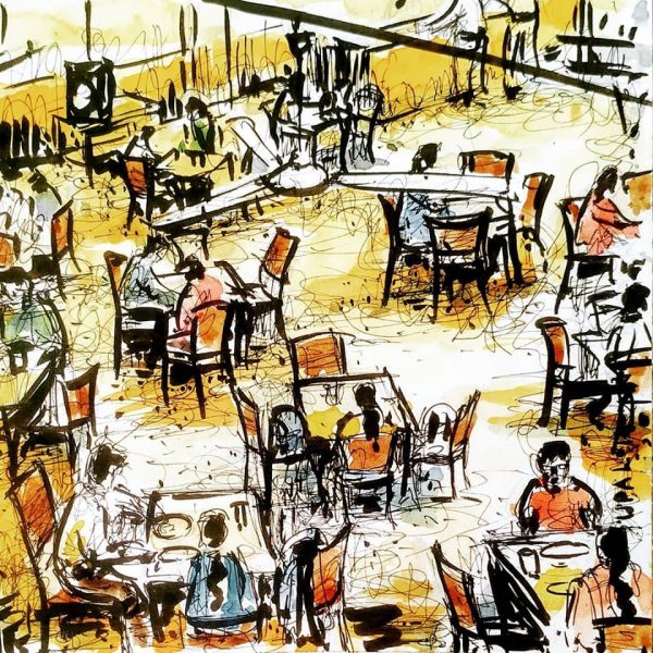 কফি হাউসের আড্ডায় গানের চর্চা discussing music over coffee at coffee house
