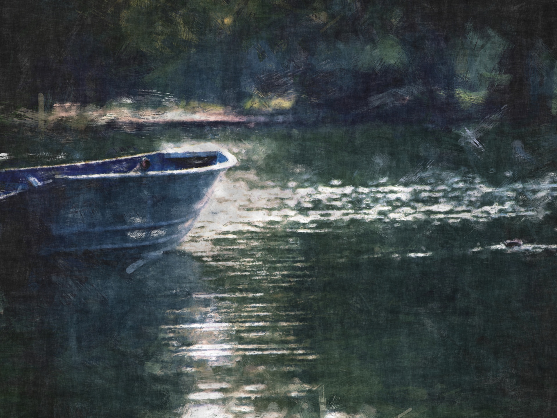 Row Boat Oil Painting from publicdomainpictues