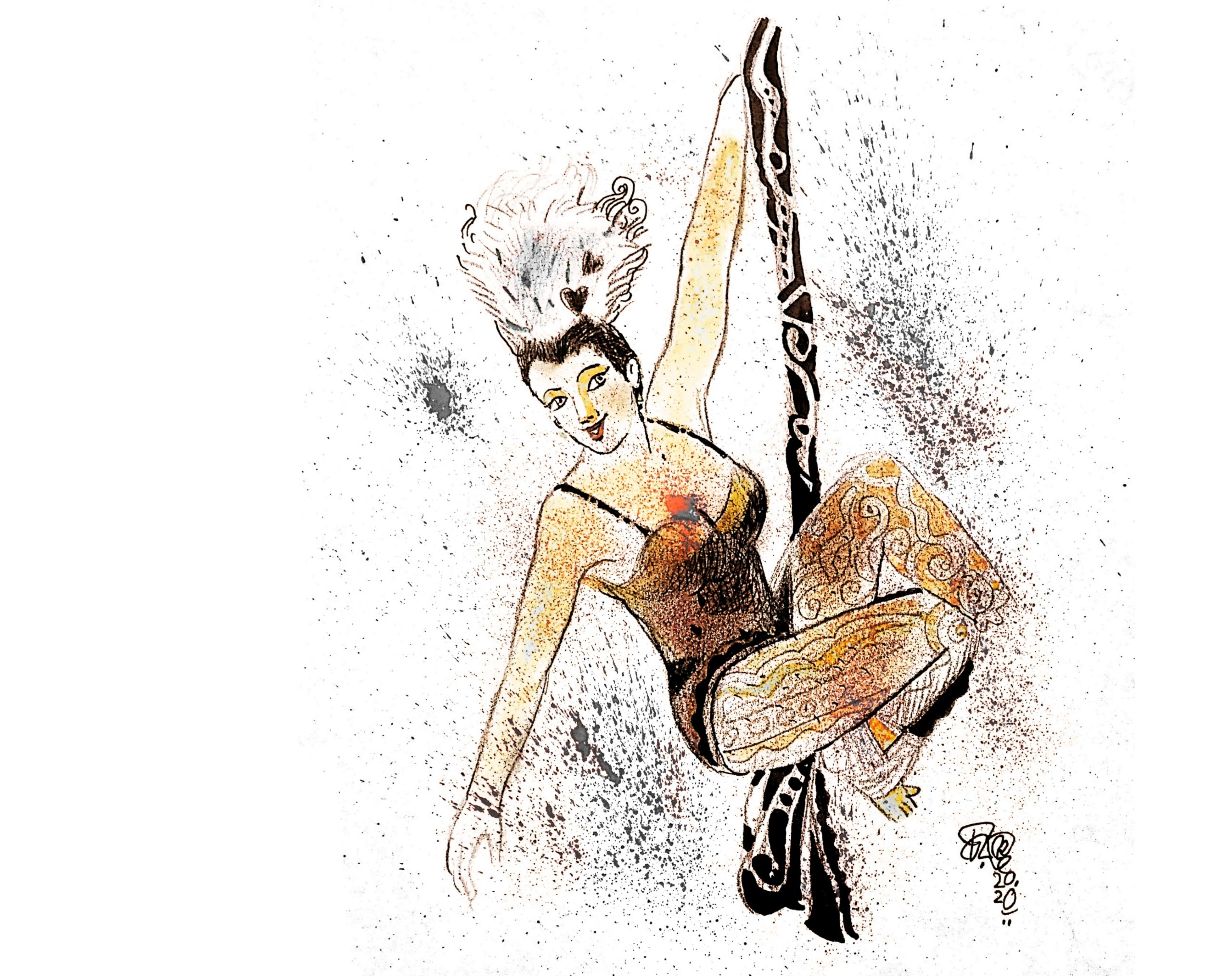 Illustration on Women in Circus Trapeze performers সার্কাসের মেয়েরা