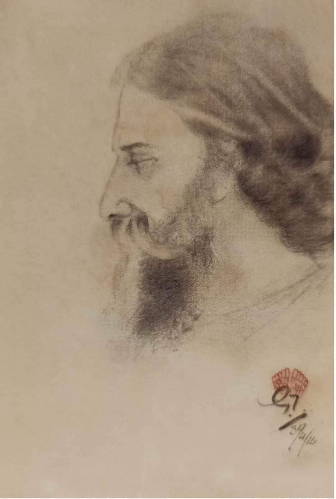 portrait of rabindranath tagore by gaganendranath tagore