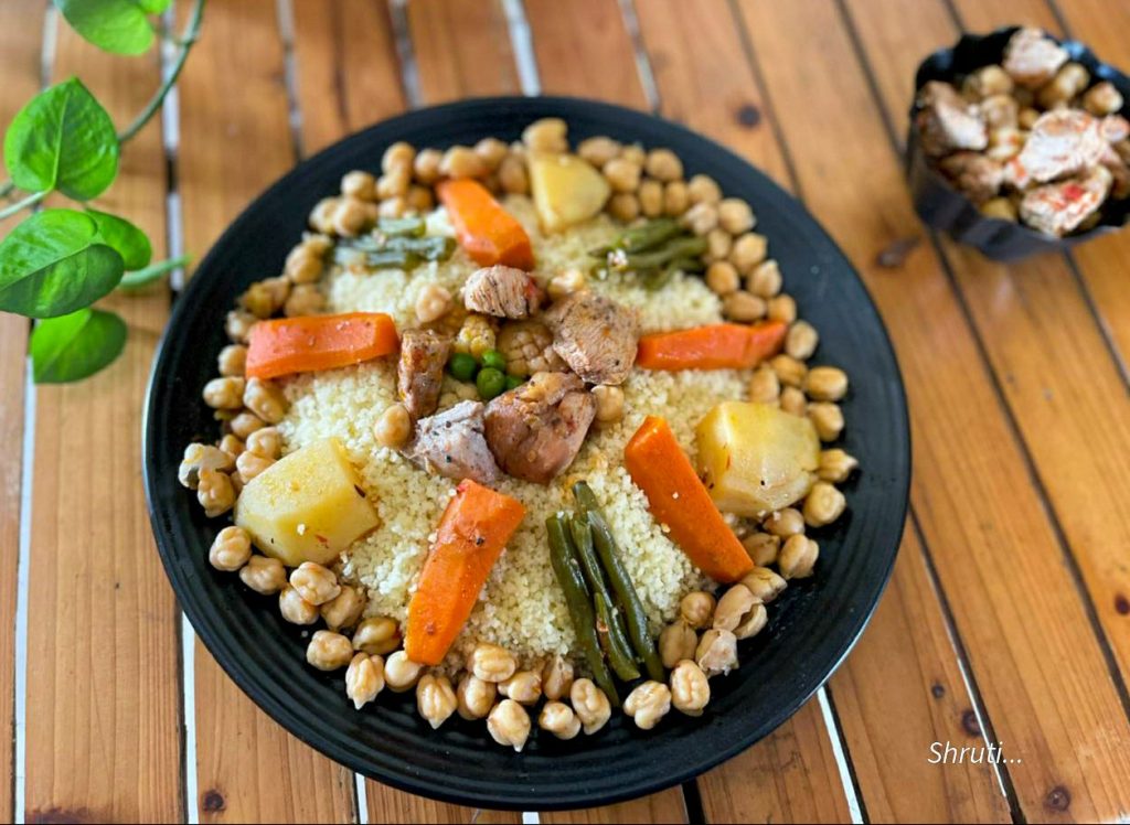 Couscous made with vegetables and meat