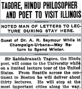 advertisement of lectures by Rabindranath Tagore