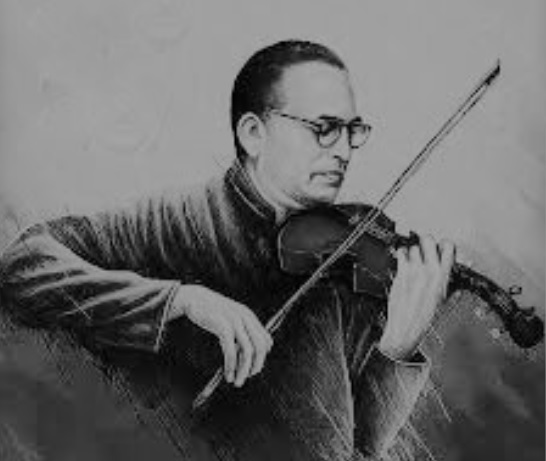 Ambedkar playing Violin