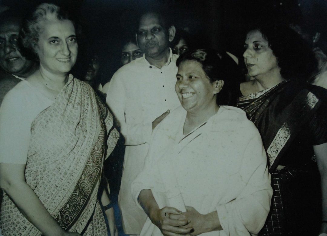 With Indira Gandhi, after receing Padmasree in 1972