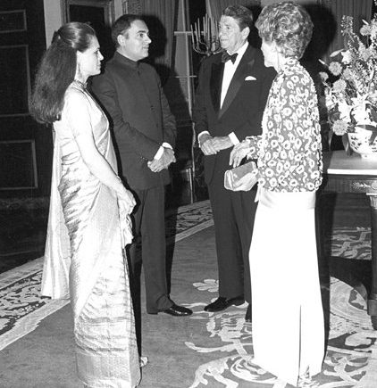 Rajiv and Sonia Gandhi with Ronald Regon