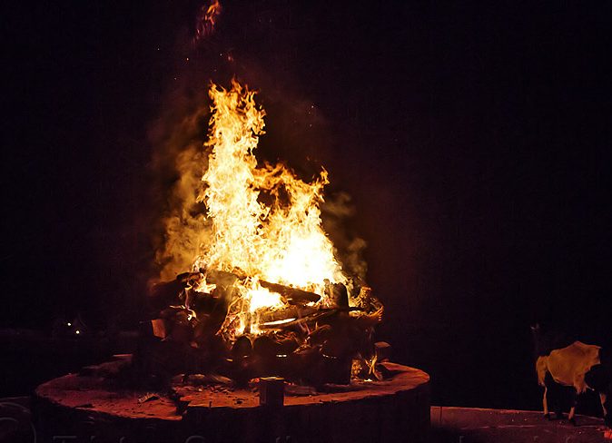 Pyre at the burning ghat