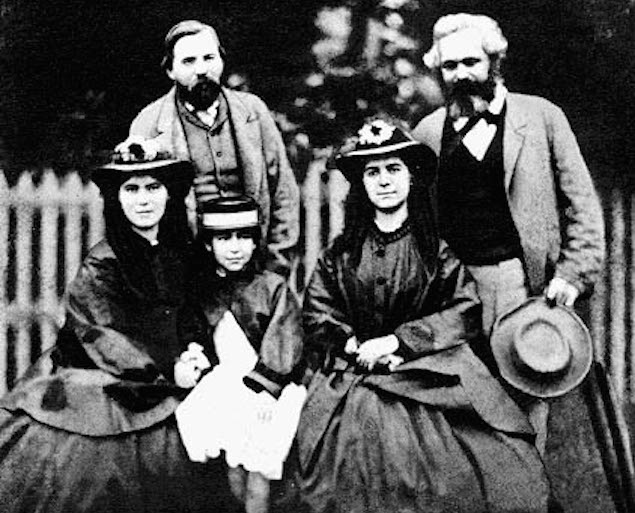 Karl Marx Fredrich Engels and Marx's daughters