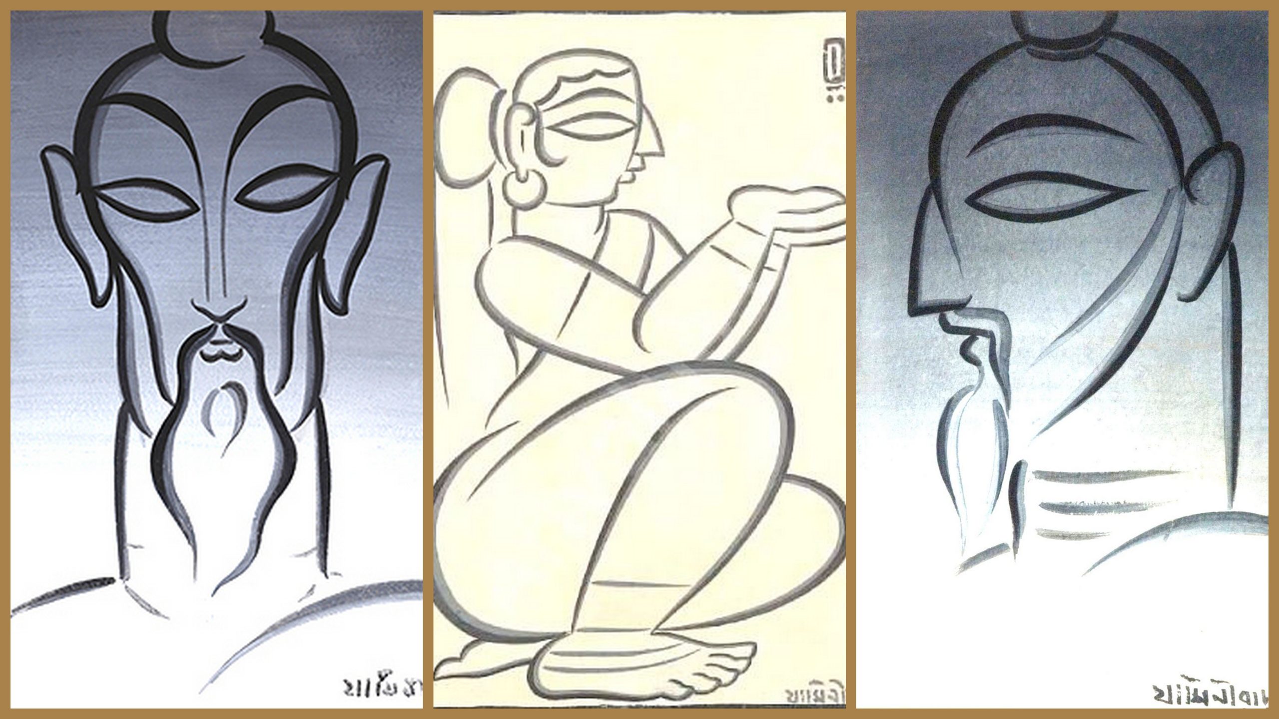 Jamini Roy Drawing