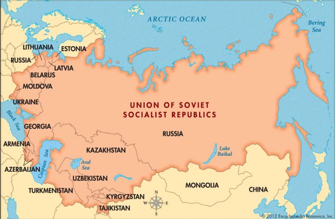 Erstwhile USSR map