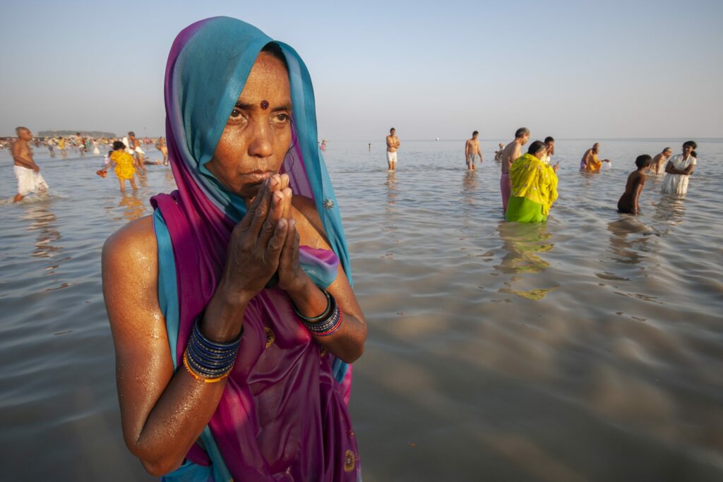 Hindu pilgrim at Gangasagar West Bengal