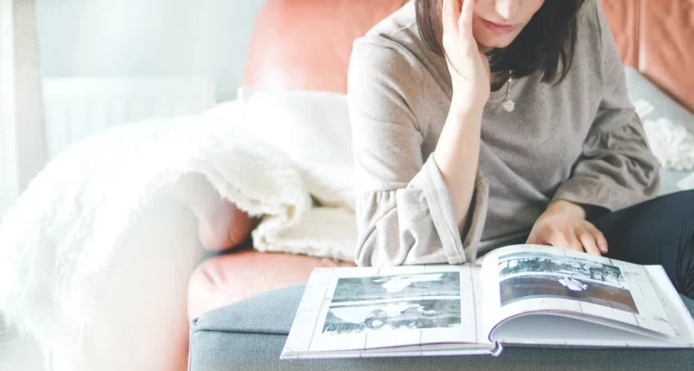 woman with photo album