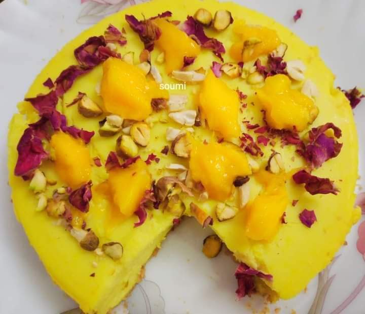 ম্যাঙ্গো চিজ কেক (Mango cheesecake)