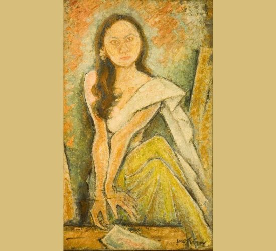 Portrait of Binodini Devi by Ramkinkar Baij